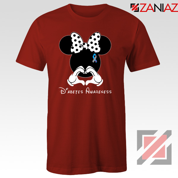 Minnie Mouse Tshirt Diabetes Awareness Tee Shirts S-3XL Red