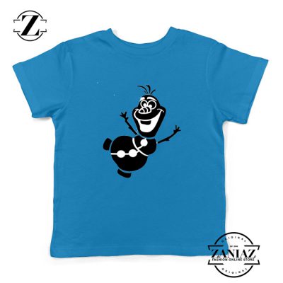 Olaf Snowman Kids Tshirt Disney Frozen Youth Tee Shirts S-XL Blue