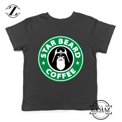Star Beard Coffee Kids Tshirt Funny Star Wars Youth Tee Shirts S-XL Black