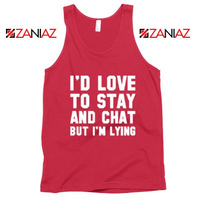 Stay And Chat Red Graphics Tank Top