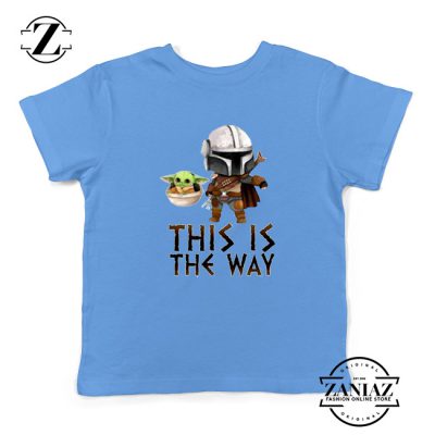 This Is The Way Baby Yoda Blue Kids Tshirt