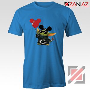 Baby Yoda Mickey Mouse Balloons Blue Tshirt