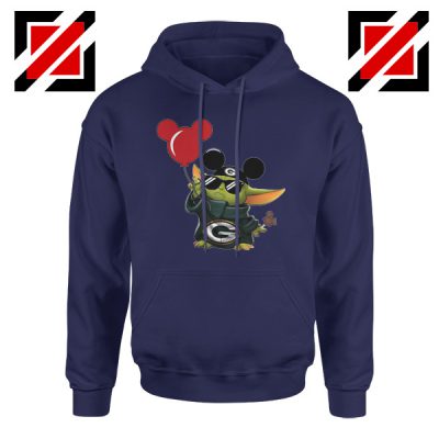 Baby Yoda Mickey Mouse Balloons Navy Hoodie