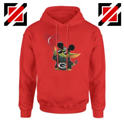 Baby Yoda Mickey Mouse Balloons Red Hoodie