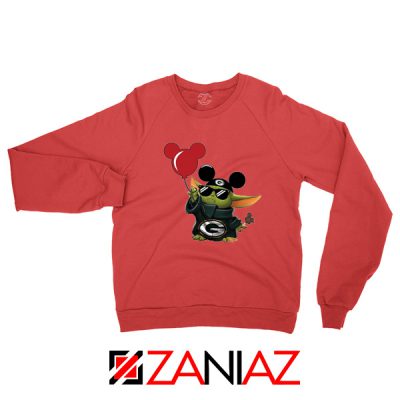Baby Yoda Mickey Mouse Balloons Red Sweater