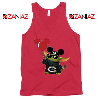 Baby Yoda Mickey Mouse Balloons Red Tank Top