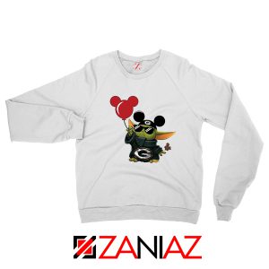 Baby Yoda Mickey Mouse Balloons White Sweater