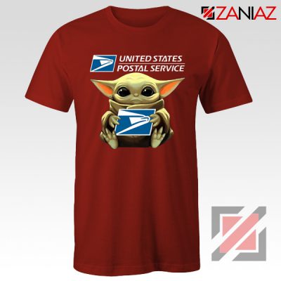 Baby Yoda US Postal Service Red Tshirt