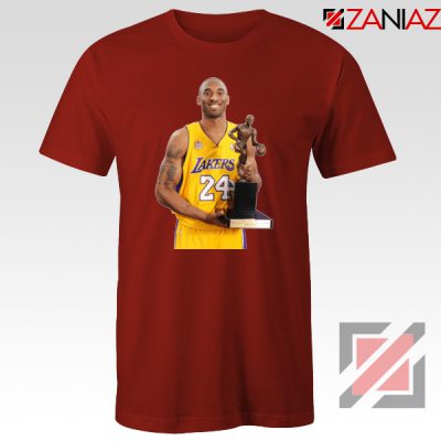 Kobe Bryant Trophy Lakers Red Tshirt
