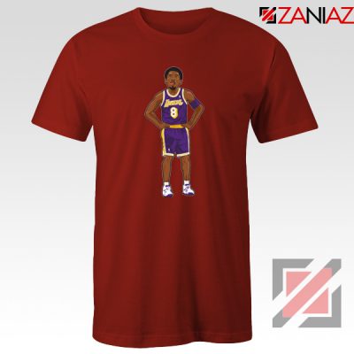 Lakers 8 Kobe Bryant Red Tee Shirts