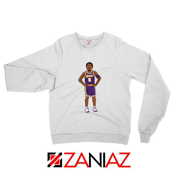 Lakers 8 Kobe Bryant White Palyer Sweatshirt