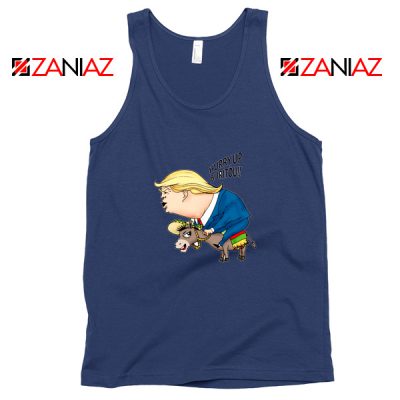 Trump And The Mexican Donkey NAvy Tank Top