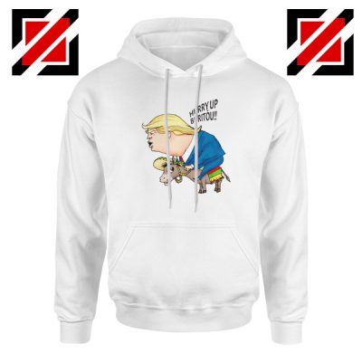 Trump And The Mexican Donkey White Hoodie