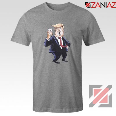 Trump Funny Cartoon Grey Tshirt