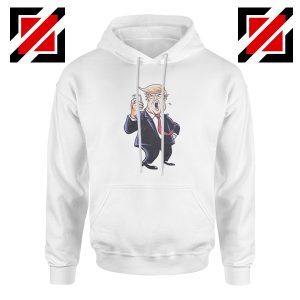 Trump Funny Cartoon White Hoodie
