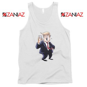Trump Funny Cartoon White Tank Top