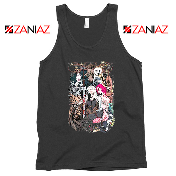 Witcher Printed Graphic Black Tank Top