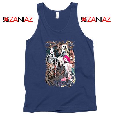 Witcher Printed Graphic Navy Tank Top