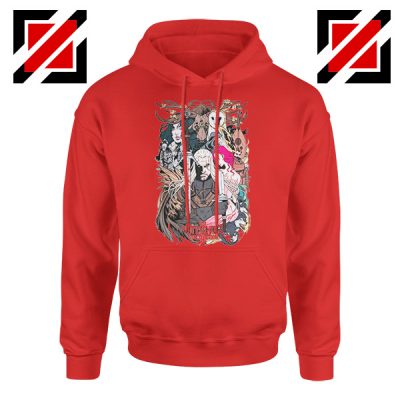 Witcher Printed Graphic Red Hoodie