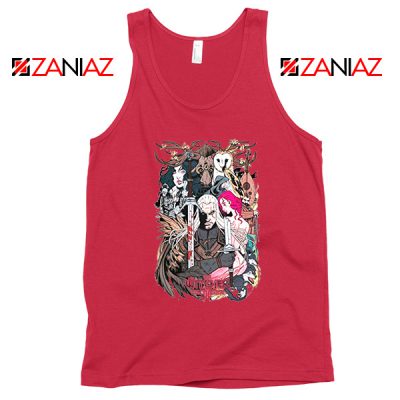Witcher Printed Graphic Red Tank Top