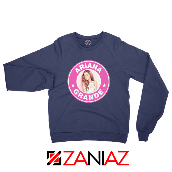 Ariana Grande Starbucks Pink Navy Blue Sweatshirt