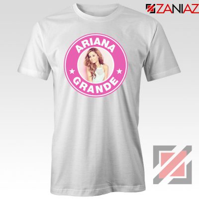 Ariana Grande Starbucks Pink White Tshirt