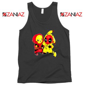 Baby Pikachu And Deadpool Black Tank Top