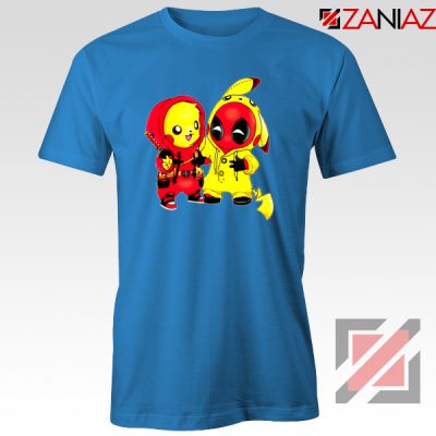 Baby Pikachu And Deadpool Blue Tshirt