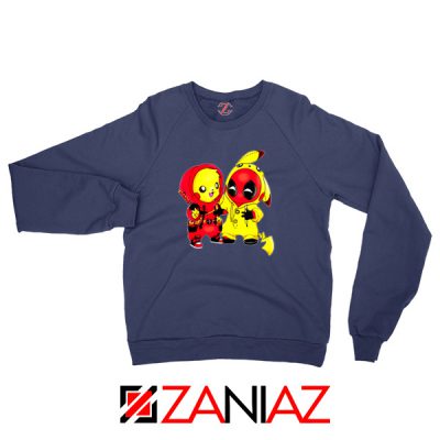 Baby Pikachu And Deadpool Navy Blue Sweater