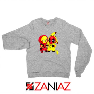Baby Pikachu And Deadpool Sport Grey Sweater