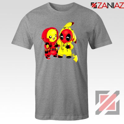 Baby Pikachu And Deadpool Sport Grey Tshirt