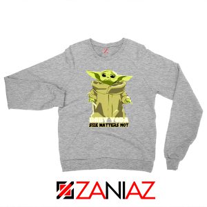 Baby Yoda Size Matters Not Grey Sweater
