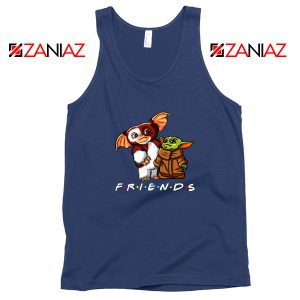 Baby Yoda and Gremlins Navy Blue Tank Top