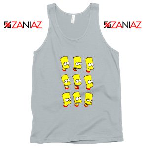 Bart Simpson Face Grey Tank Top