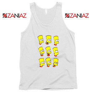 Bart Simpson Face White Tank Top