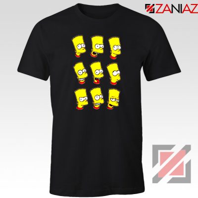Bart Simpson Faces Black Tshirt