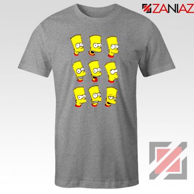 Bart Simpson Faces Grey Tshirt