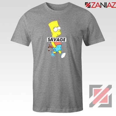 Bart Simpson Savage Grey Tshirt