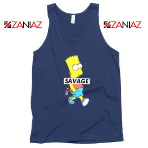 Bart Simpson Savage Navy Tank Top