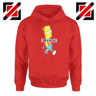 Bart Simpson Savage Red Hoodie