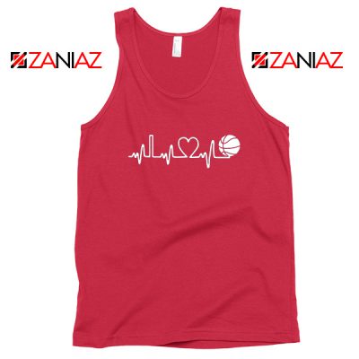 Basketball Heartbeat Red Tank Top