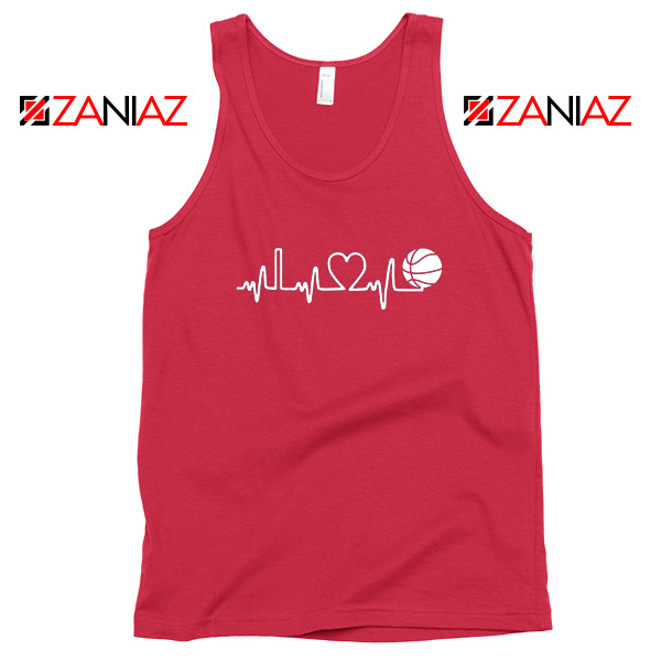 Basketball Heartbeat Red Tank Top