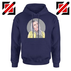 Billie Eilish Art Navy Blue Hoodie