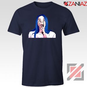 Billie Eilish Crying Navy Blue Tshirt