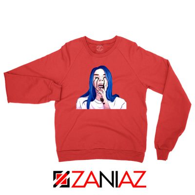 Billie Eilish Crying Red Sweater
