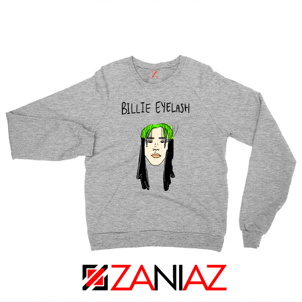 Billie Eyelash Sweatshirt Funny Grey Songwriter