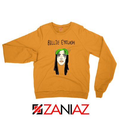 Billie Eyelash Sweatshirt Funny Orange Songwriter