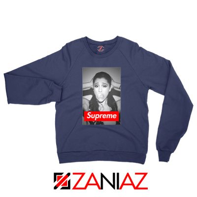 Graphic Ariana Grande Supreme Navy Blue Sweatshirt