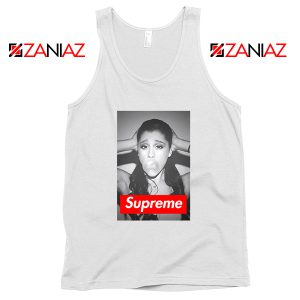 Graphic Ariana Grande Supreme Parody White Tank Top