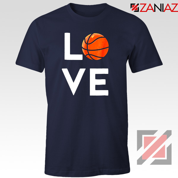 I Love Basketball Navy Blue Tshirt